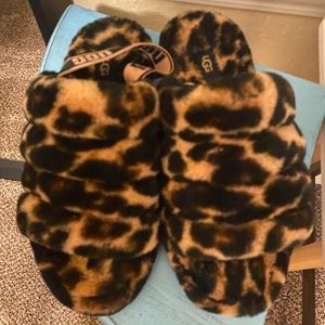 Ugg Leopard open toe slippers